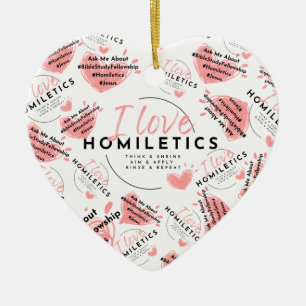 Hanging Homiletics Heart Ceramic Ornament