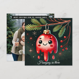 Hanging in there Tree ornament Holiday Card