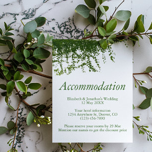 Hanging Ivy Greenery Wedding Accommodation Enclosure Card