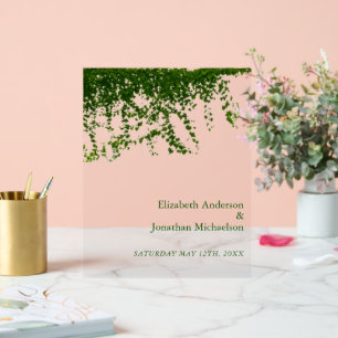 Hanging Ivy Greenery Wedding Acrylic Sign