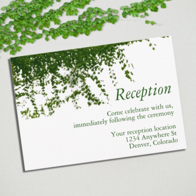 Hanging Ivy Greenery Wedding Reception Enclosure Card (Creator Uploaded)