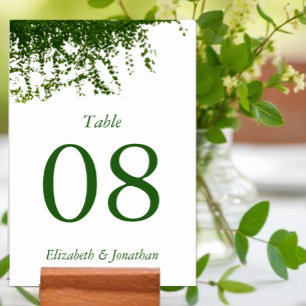 Hanging Ivy Greenery Wedding Table Number