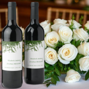 Hanging Ivy Greenery Wedding Wine Label