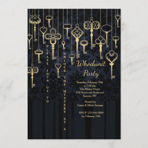 Hanging Keys Whodunit Invitation
