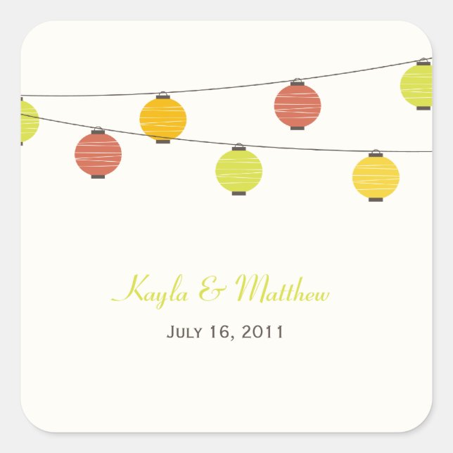 Hanging Lanterns Favour Stickers or Envelope Seals (Front)