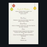 Hanging Lanterns Wedding Menu Card<br><div class="desc">Perfect for outdoor weddings or oriental-themed-weddings,  this modern and colourful Hanging Lanterns collection will give your special celebration a refreshing lift!</div>