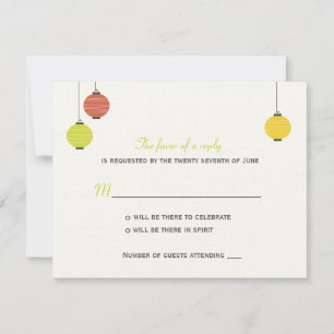 Hanging Lanterns Wedding RSVP Card