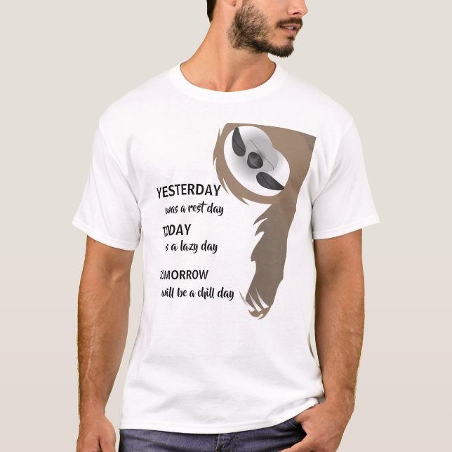 Hanging lazy sleeping sloth T-Shirt (Front)