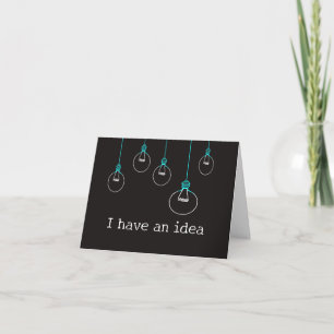 Hanging lightbulb I have an idea card cute funny