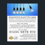 Hanging Lightbulbs, Electrician Advertising Flyer<br><div class="desc">Hanging Lightbulbs,  Electrician Advertising Flyers By The Business Card Store.</div>