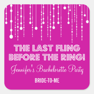 Hanging Lights Bachelorette Party Sticker