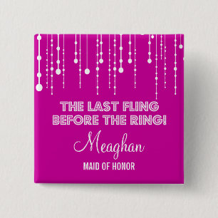 Hanging Lights Bachelorette Party Title Button