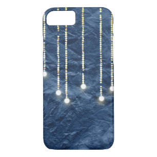 hanging lights glowing on navy blue texture iPhone 8/7 case