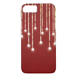 hanging lights glowing on red Case-Mate iPhone case