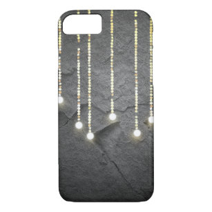 hanging lights glowing on slate grey rock Case-Mate iPhone case