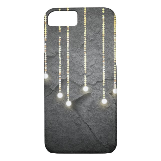 hanging lights glowing on slate grey rock Case-Mate iPhone case (Back)