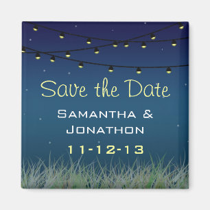Hanging Lights Night Under the Stars Save the Date Magnet