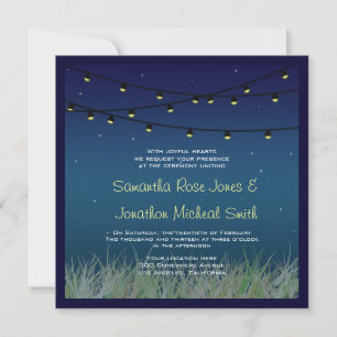 Hanging Lights Wedding Night Under the Stars Invitation