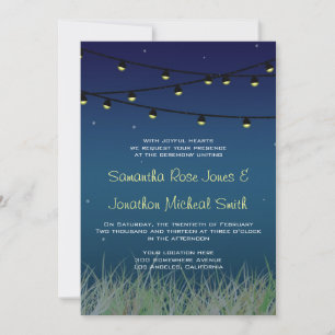 Hanging Lights Wedding Night Under the Stars Invitation