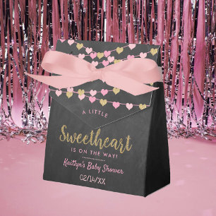 Hanging Love Hearts Little Sweetheart Baby Shower Favor Box