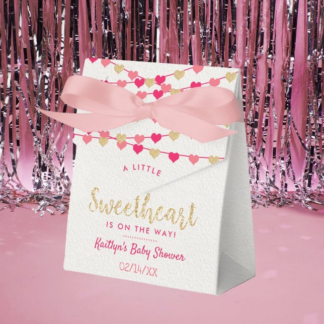 Hanging Love Hearts Little Sweetheart Baby Shower Favor Box (Creator Uploaded)