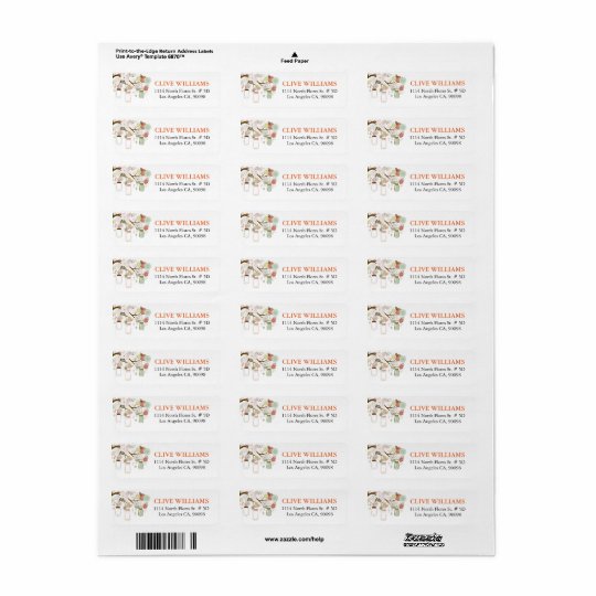 Hanging Mason Jar Floral Tree Branch Return Address Label