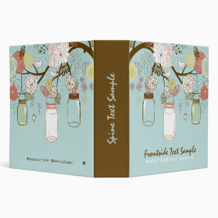Hanging Mason Jar & Retro Flowers Bridal Shower Binder