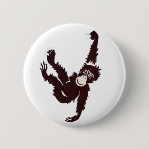 Hanging Monkey 2 Inch Round Button
