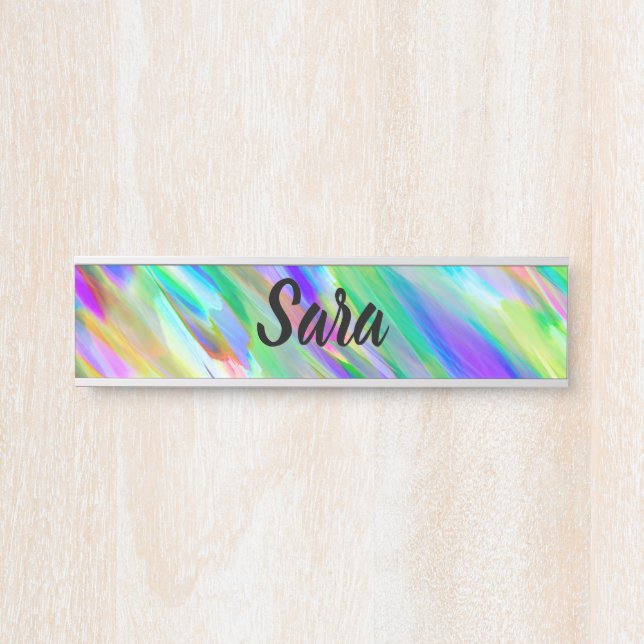 Hanging Name Plate Colourful digital art splashing (Front)