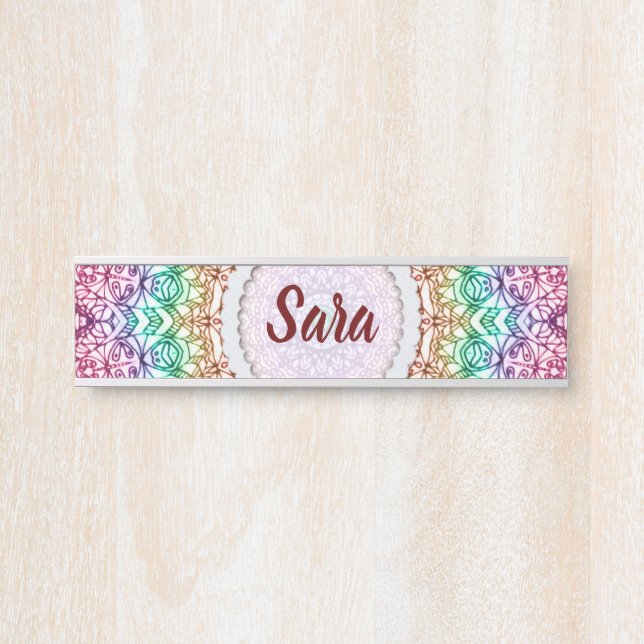 Hanging Name Plate Mandala Mehndi Style G379 (Front)