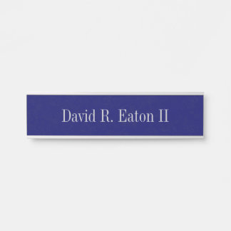 Hanging Name Plates Navy Textured