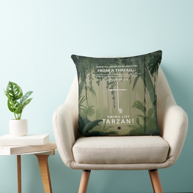 Hanging on a Thread Throw Pillow (Chair)