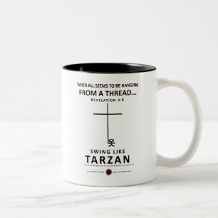 Hanging on a Thread Two-Tone Coffee Mug