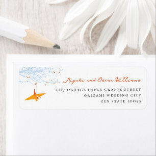 Hanging Orange Paper Crane Adresse du Mariage asia