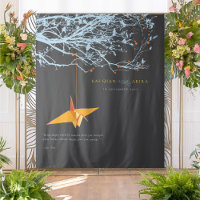 Hanging Origami Paper Crane Wedding Photo Backdrop