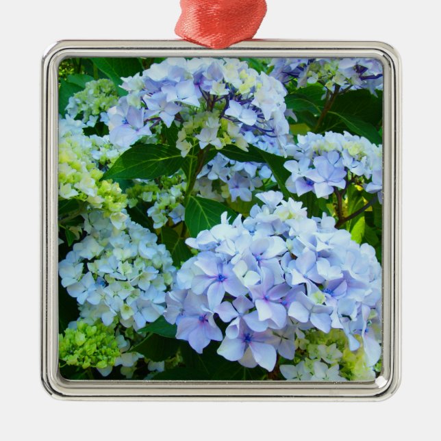 Hanging Ornament Blue Hydrangea Flowers (Front)