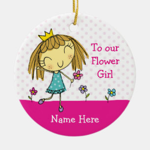 ♥ HANGING ORNAMENT Flower Girl thank you princes
