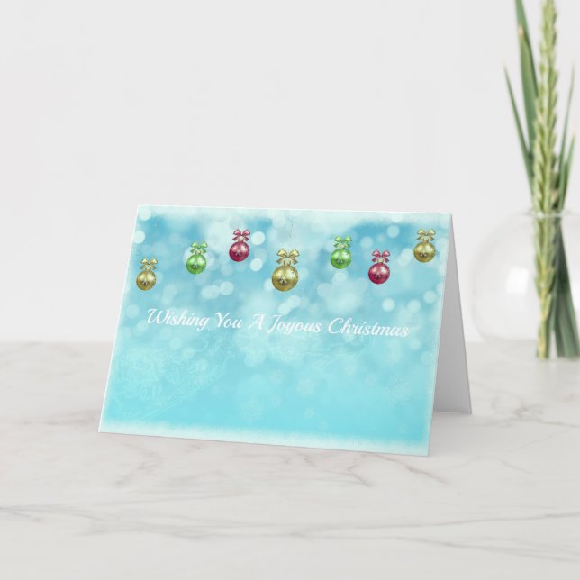 Hanging Ornaments Christmas Card (Front)