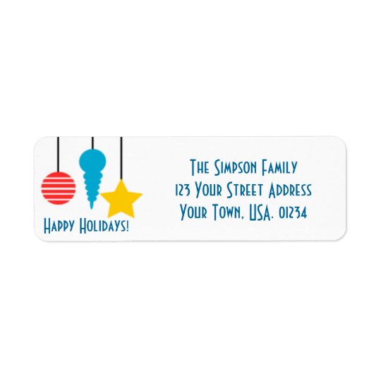 Hanging Ornaments Holidays Return Address Labels
