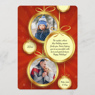 Hanging Ornaments Photo Holiday Card