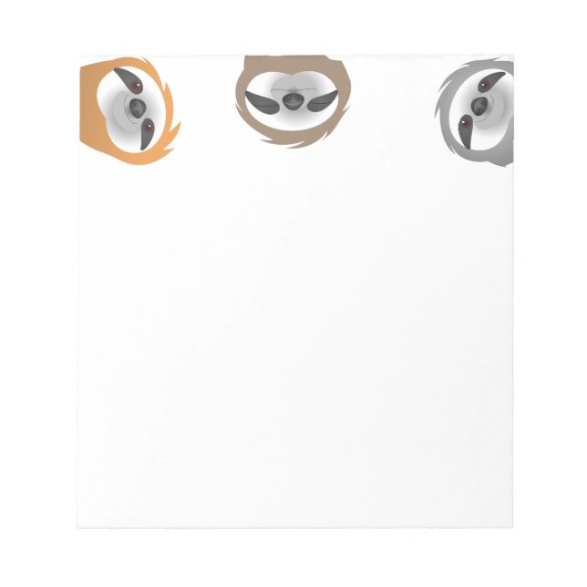 Hanging Out Friendly Sloths Notepad (Front)