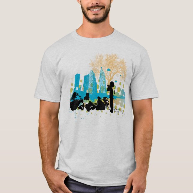 hanging out with the gang2 on patterned shirt (Front)