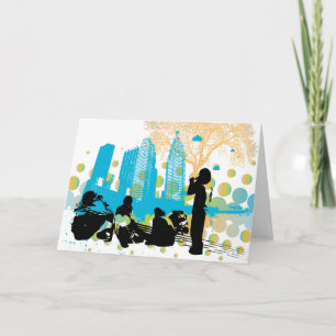 hanging out with the gang greeting card