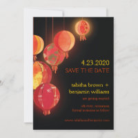 Hanging Paper Lanterns Wedding Save the Date