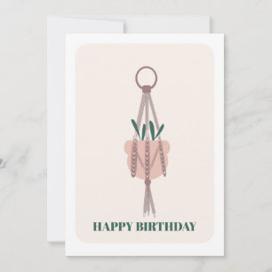 Hanging Plant Macrame Birthday Card