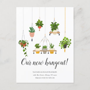 Hanging Plants New Address We've Moved Home Announcement Postcard
