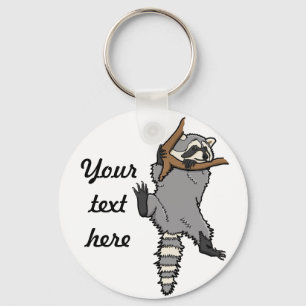 Hanging raccoon personalised  keychain