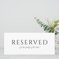 Hanging Reserved Simple Typography Wedding Sign