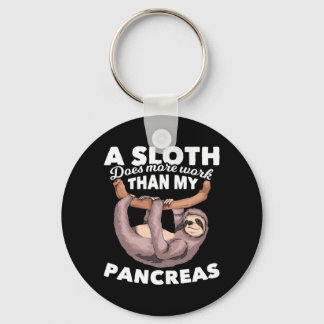 Hanging Sloth Pancreas Diabetic Funny Diabetes Keychain