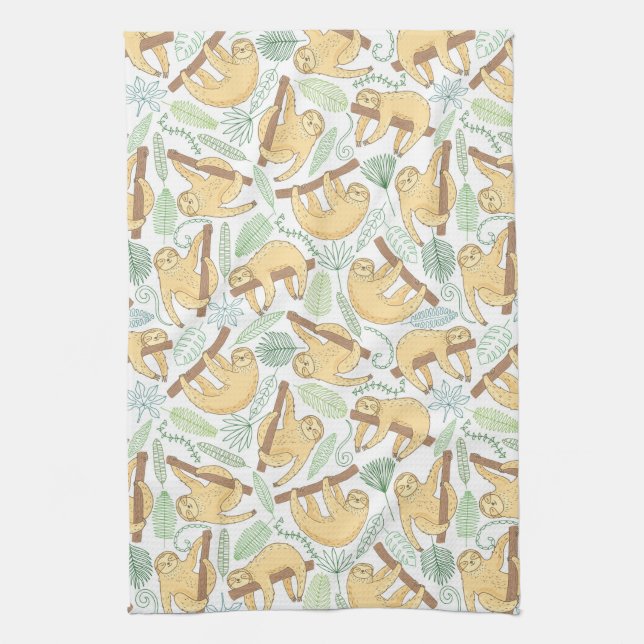 Hanging Sloths Kitchen Towel (Vertical)